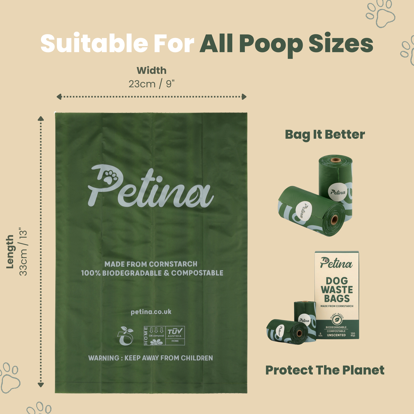 Petina - Compostable Dog poo bags