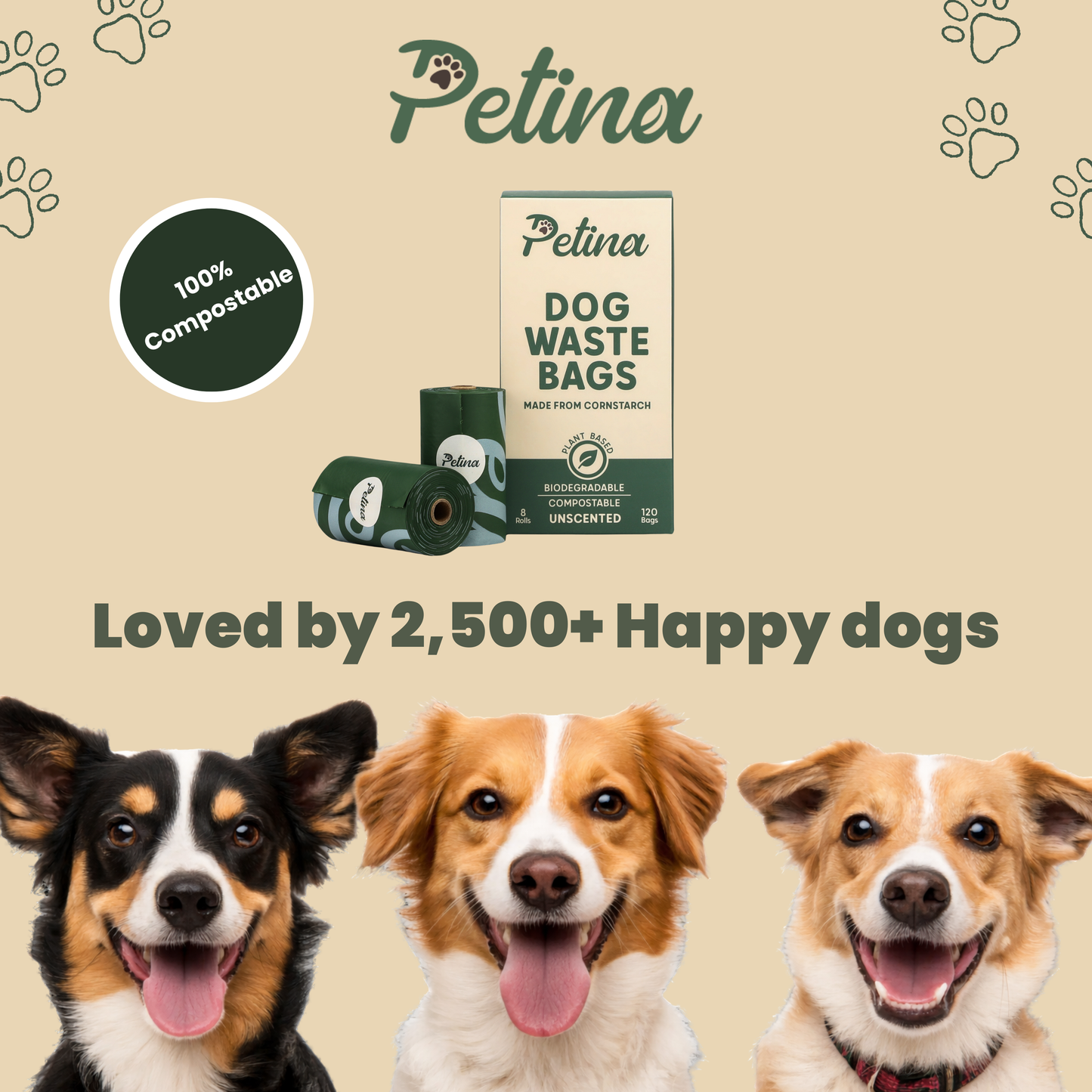 Petina - Compostable Dog poo bags